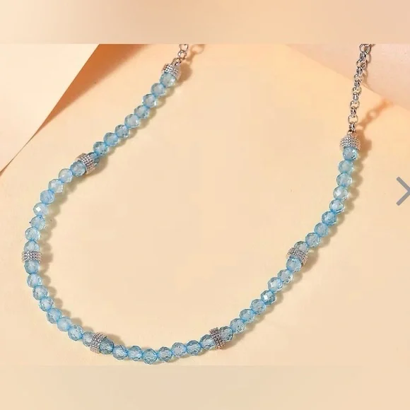 Beautiful Petite Sky Blue Topaz Necklace - Picture 1 of 6